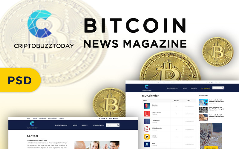 Download PSD шаблон "News Magazine Bitcoins PSD Template" / News Magazine Bitcoins PSD Template - PSD шаблон на тему компьютеры news magazine bitcoin criptocoin criptocurency design web newsmagazine psd teemplate