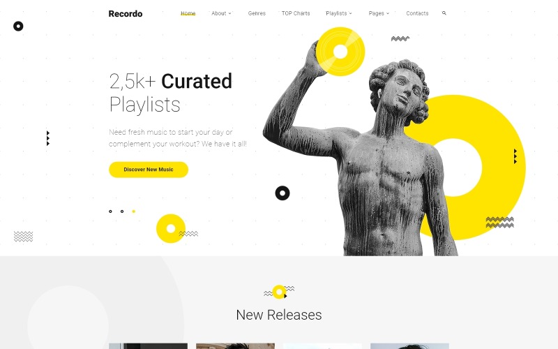 Recordo - Шаблон веб-сайту для музичних студій Creative Multipage HTML