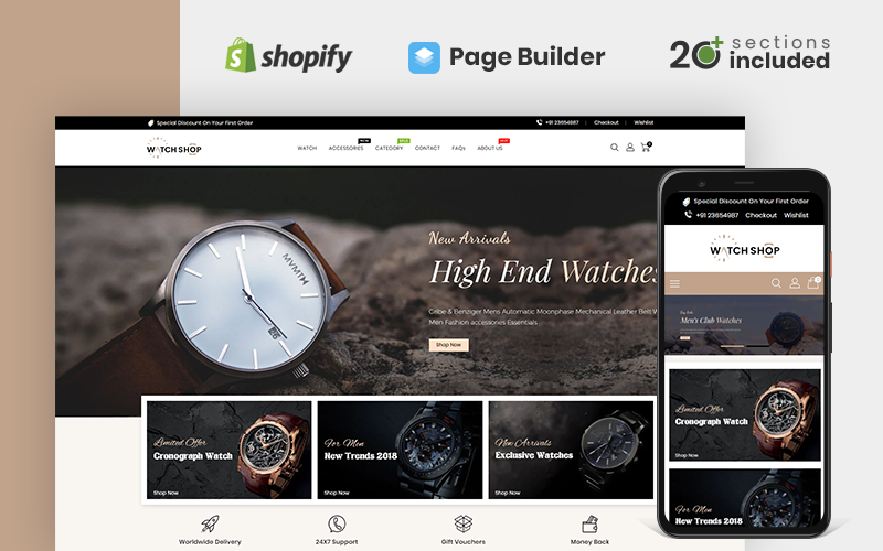 watch store shopify тема