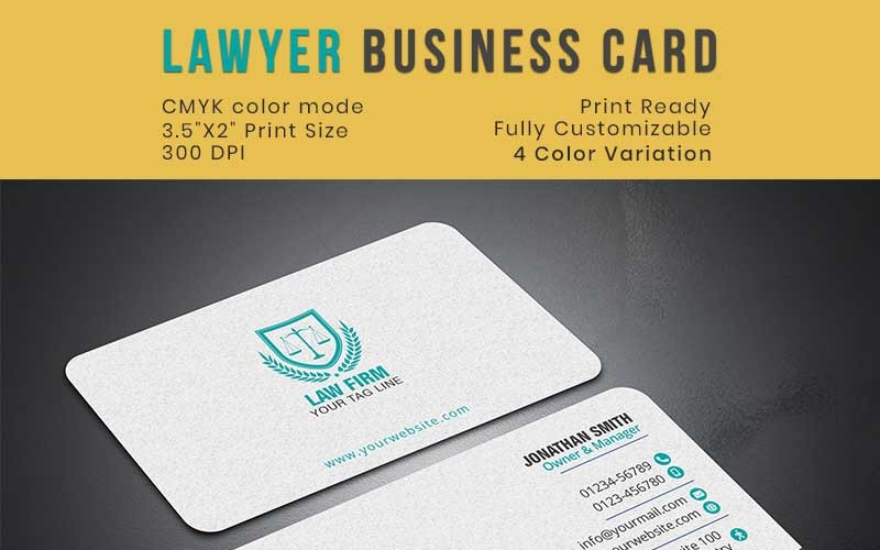 Cartão de visita de advogado / procurador / consultoria - Modelo de identidade corporativa