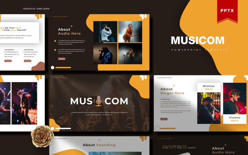 Musicom | PowerPoint template #84845 - TemplateMonster