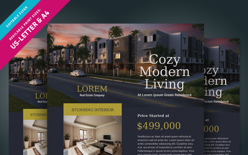 Download Фирменный стиль "Real Estate Flyer - Corporate Identity Template" / Real Estate Flyer - Corporate Identity Template - Фирменный стиль на тему графика real estate home for sale house property agent agency realtor buy sell rent open just sold listed listing flyer ad