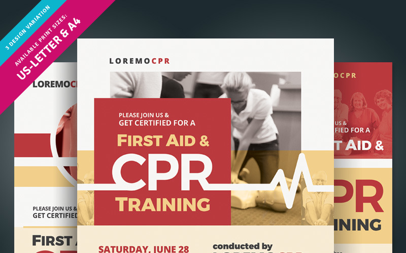 Erste-Hilfe- und CPR-Schulungsflyer - Vorlage für Corporate Identity