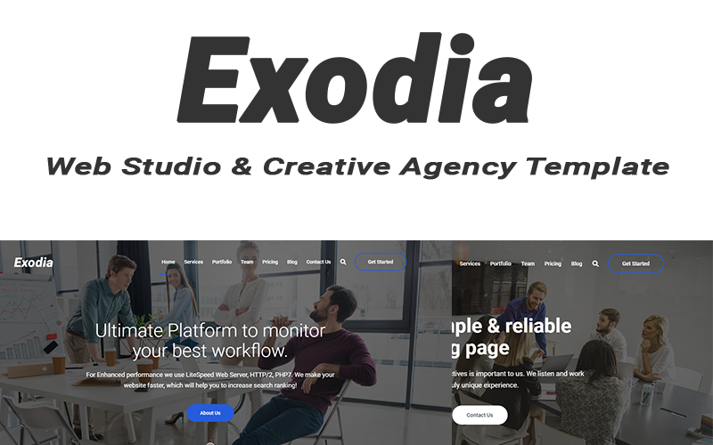 Exodia - Modèle de site Web Web Studio et agence de création