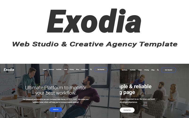 Exodia - Plantilla de sitio web de estudio web y agencia creativa