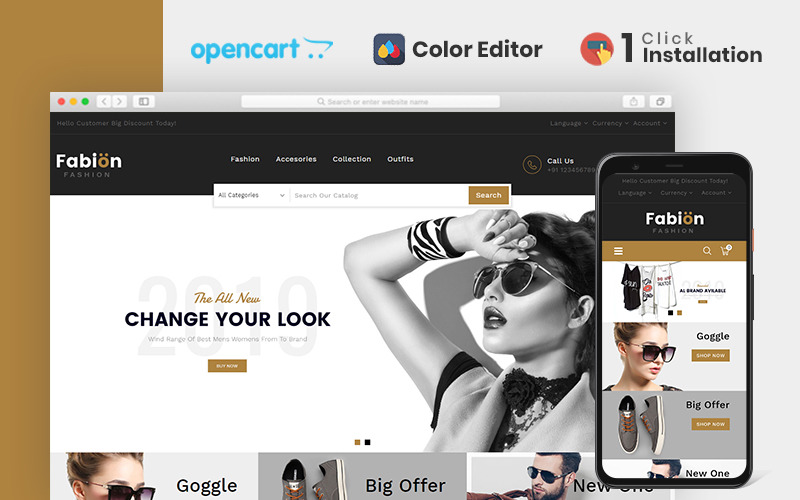 fabion fashion store opencart шаблон