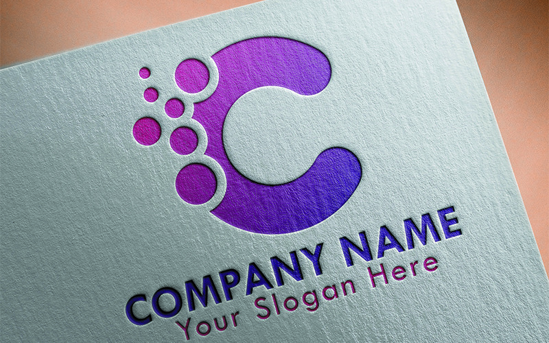 Шаблон логотипа письмо C