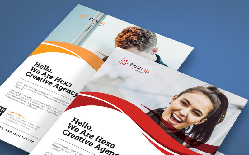 Download Фирменный стиль "Bostrap -  Milimals Flyer - Corporate Identity Template" / Bostrap -  Milimals Flyer - Corporate Identity Template - Фирменный стиль на тему графика flyer corporate corporate creative flyer travel business card card liflet computer internet stationery id kit blue hi-quality official symple green