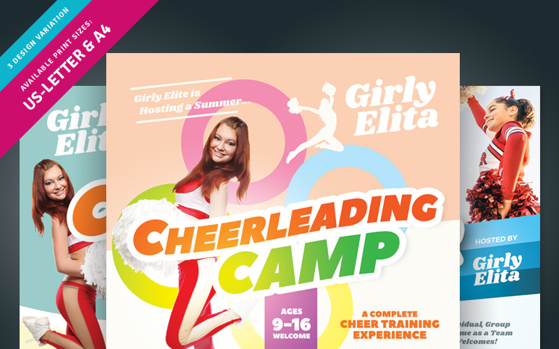 Download Фирменный стиль "Cheer Camp Flyer - Corporate Identity Template" / Cheer Camp Flyer - Corporate Identity Template - Фирменный стиль на тему графика ad basketball camp cheer leading cheerleader cheers clinic competition contest dance dancer flyer sport summer team teens training poster magazine