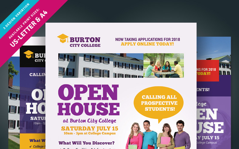 College Open House Flyer - Vorlage für Unternehmensidentität