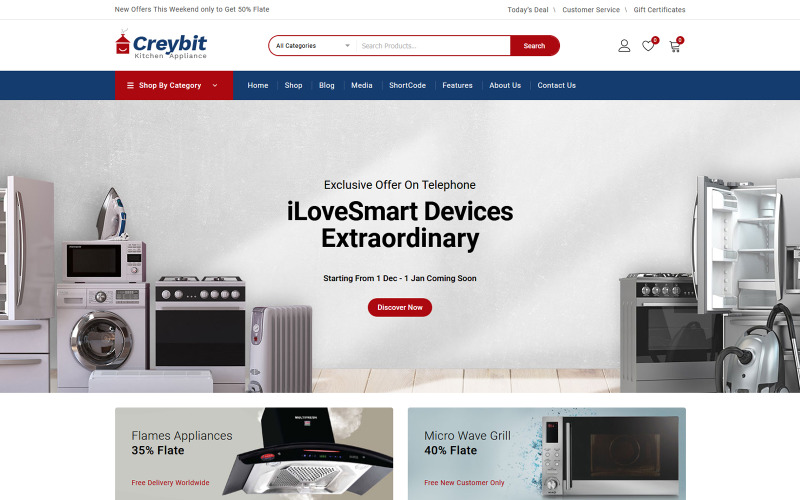 бытовая техника woocommerce тема