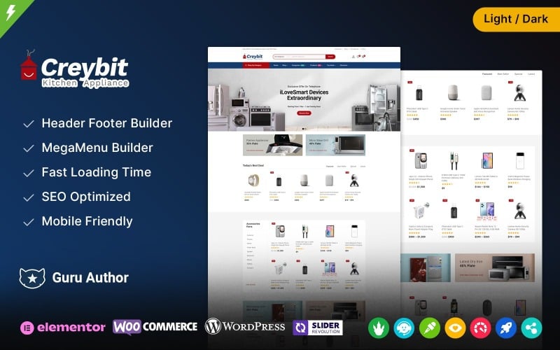 Creybit - Thème WooCommerce pour appareils de cuisine et électroménagers