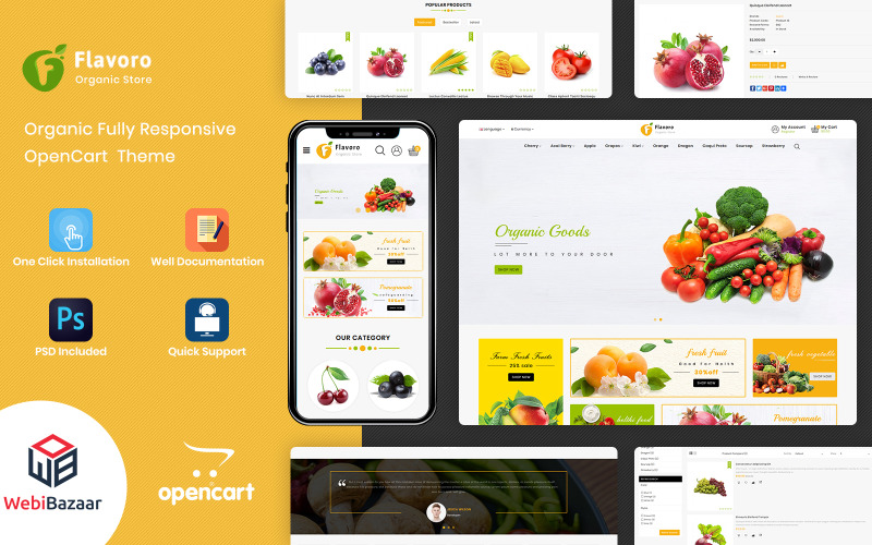 Flavoro - шаблон OpenCart з органічної їжі