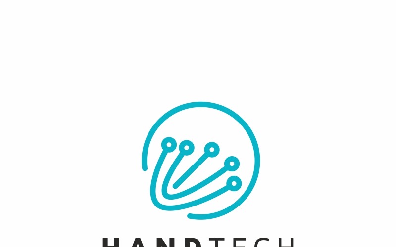 Download Шаблон логотипа "Hand Tech Logo Template" / Hand Tech Logo Template - Шаблон логотипа на тему графика app circuit communication communications computer connection data device digital entertainment file finger gaming hand hands hardware host human internet media