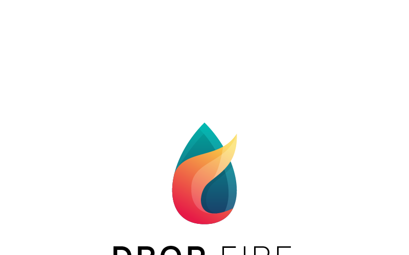 Шаблон логотипа Drop Fire