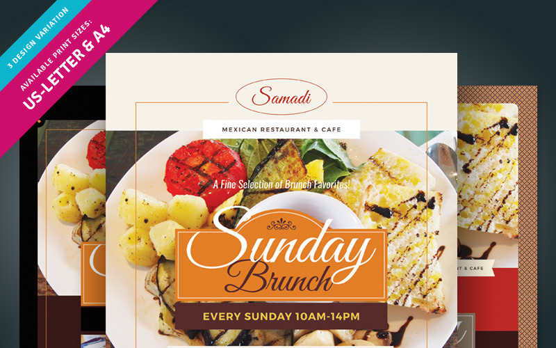 Download Фирменный стиль "Sunday Brunch Flyer - Corporate Identity Template" / Sunday Brunch Flyer - Corporate Identity Template - Фирменный стиль на тему графика a-la-carte ad bar breakfast brunch buffet cafe dinner flyer leaflet lunch magazine menu pub restaurant resto roast sunday traditional