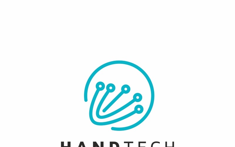 Szablon Logo Tech ręka