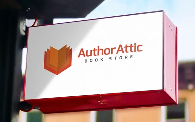 Modello di logo per libreria e pubblicazione Author Attic