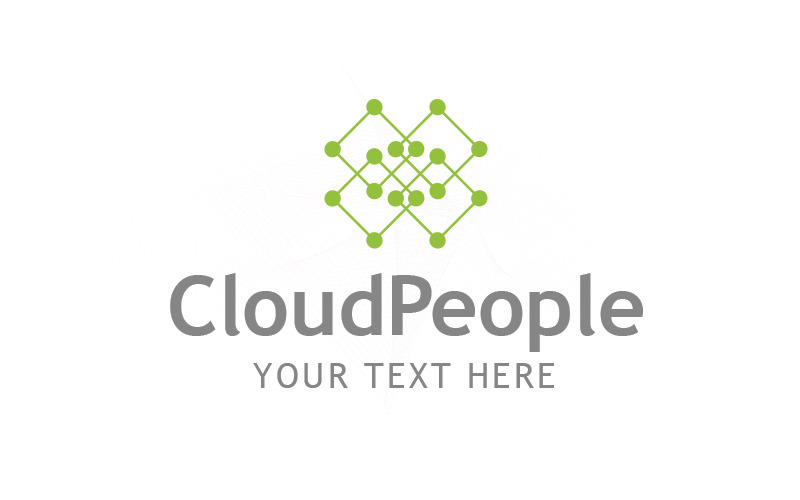 Download Шаблон логотипа "CloudPeople Logo Template" / CloudPeople Logo Template - Шаблон логотипа на тему графика cloud computing connect connection creative family fun game girl happy human kid kids love m multimedia network orange people play