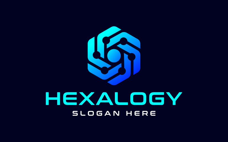 Design de logotipo de tecnologia hexagonal criativa