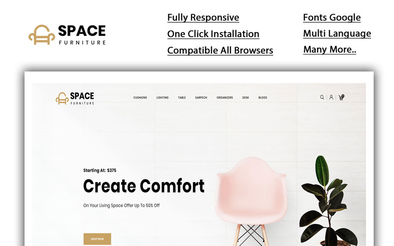 Espacio - Plantilla OpenCart de The Furniture Shop