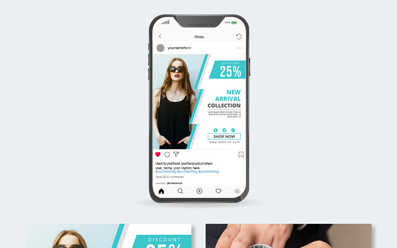 Download Шаблон для соцсетей "Instagram Post Collection Social Media Template" / Instagram Post Collection Social Media Template - Шаблон для соцсетей на тему графика abstract cover design technology logo design template geometric background banner facebook fashion social media blue instagram shopping marketing layout shape