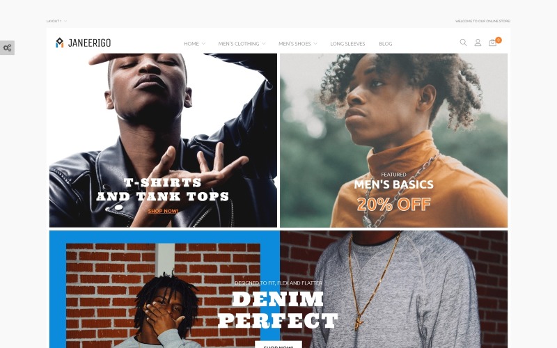 Janeerigo - Pánská móda Čisté stylové téma Magento