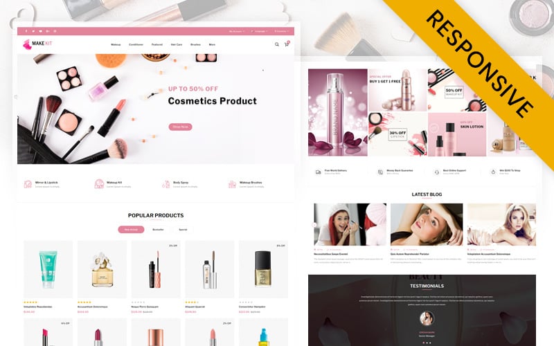 MakeKit - Responsywny szablon OpenCart sklepu kosmetycznego