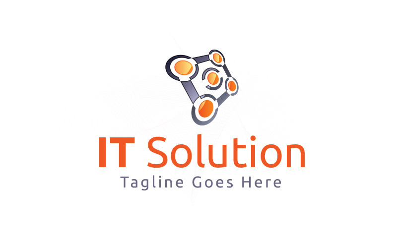 Modèle de logo de solution informatique