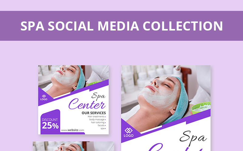 Download Шаблон для соцсетей "Spa Collection Social Media Template" / Spa Collection Social Media Template - Шаблон для соцсетей на тему графика pack spa layout minimal unique salon beauty health promotion photo shape picture wellness template corporate mockup collection web social document