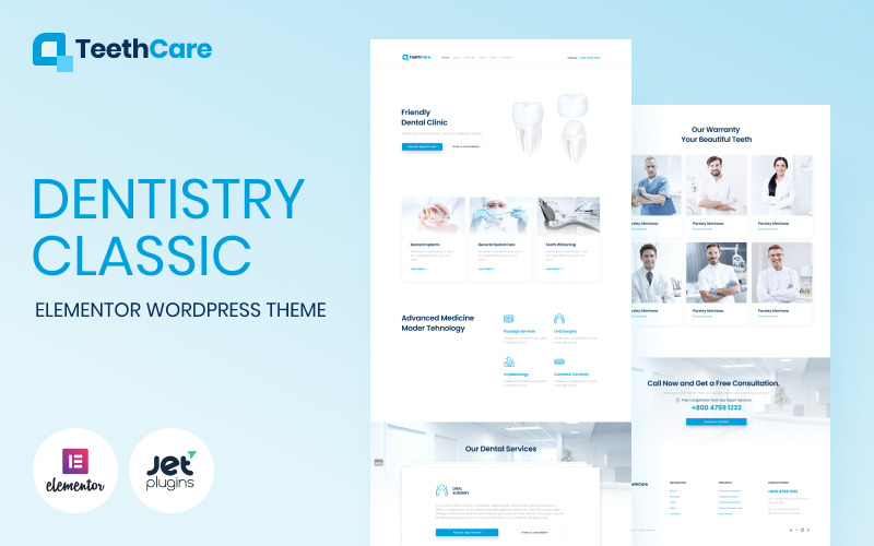 TeethCare - Dentistry Classic WordPress Elementor Theme