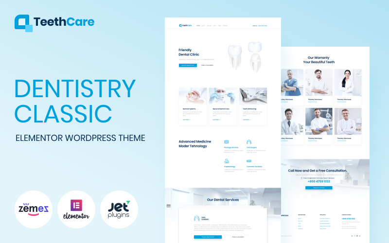TeethCare – WordPress Elementor-Theme für Zahnarztpraxen und Zahnkliniken