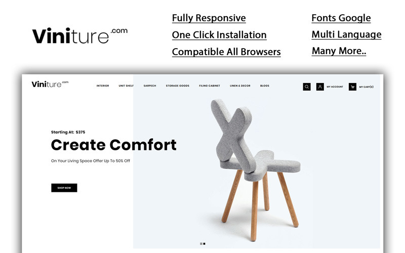 Viniture - шаблон OpenCart мебельного магазина