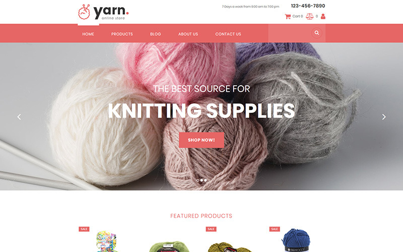 Yarn - Knitting MotoCMS Ecommerce Template