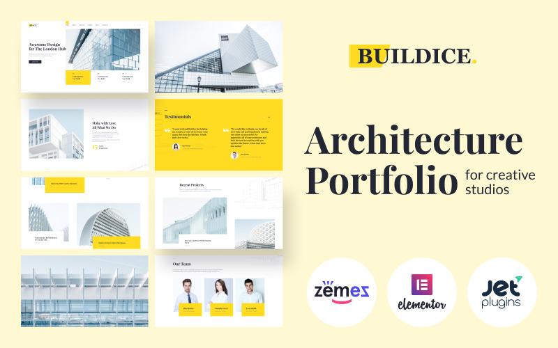 Buildice - Építészeti portfólió kreatív stúdiókhoz WordPress téma