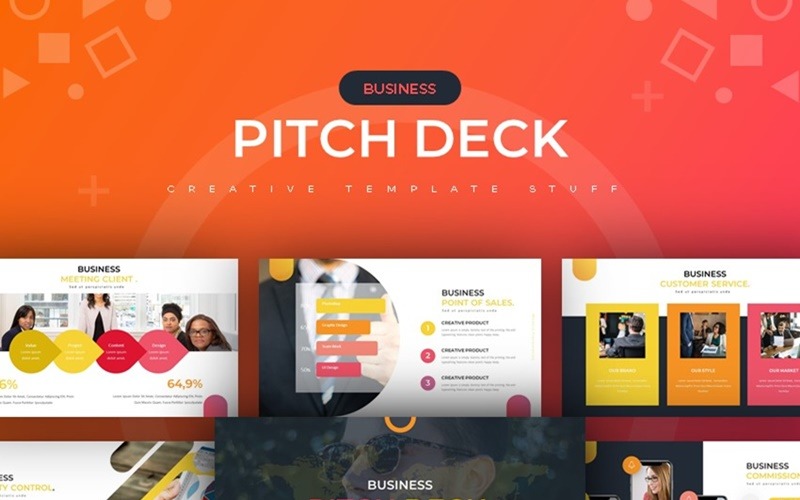 Business Pitch Deck PowerPoint template TemplateMonster