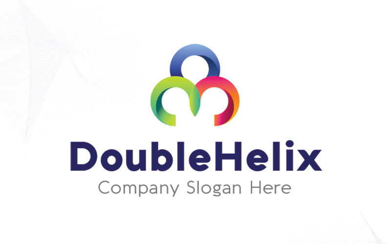 Download Шаблон логотипа "Double Helix Logo Template" / Double Helix Logo Template - Шаблон логотипа на тему графика biology business chemistry corporate dna fuel genetics golden helix investigation logo marketing medicine online print ready profit red shop double