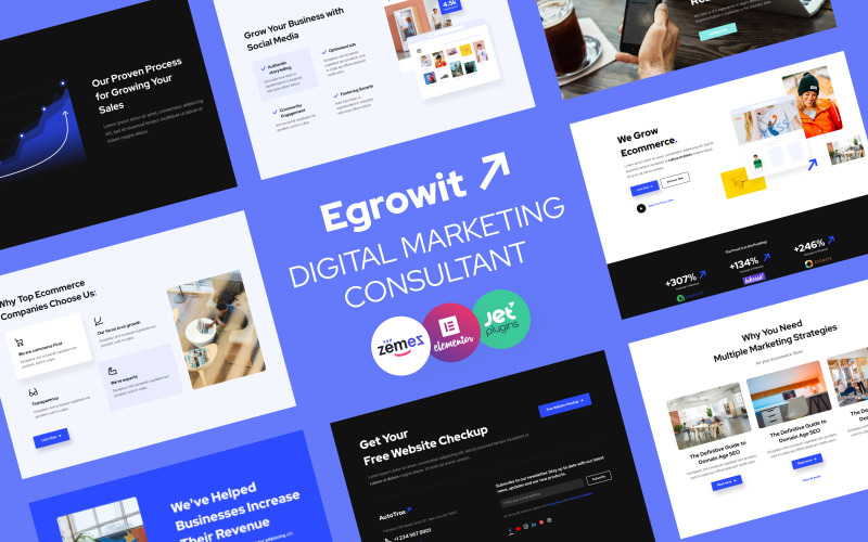 Egrowit - Danışman ve Dijital Pazarlama WordPress Elementor Teması