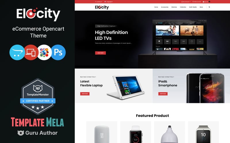 Elocity - Digital Store OpenCart Template