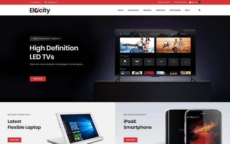 шаблон opencart для цифрового магазина