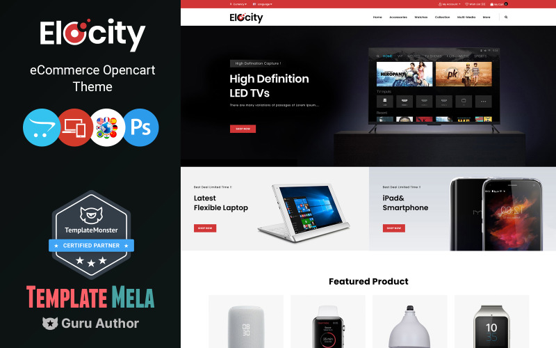 Elocity - Modèle OpenCart de magasin numérique