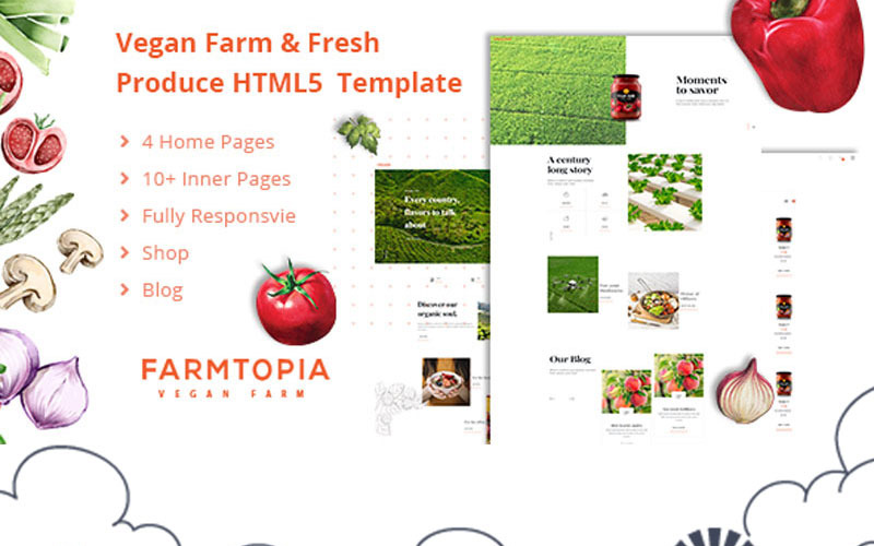 Farmtopia HTML5 | Шаблон веб-сайту про органічну продукцію та ферму