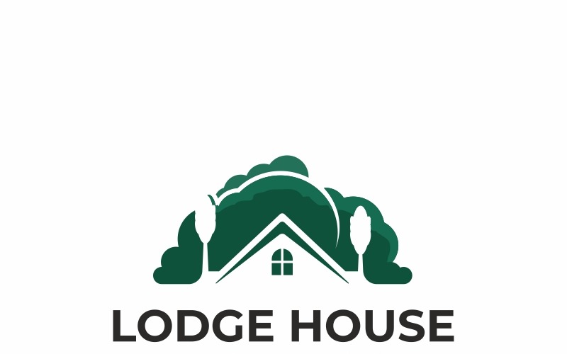 Download Шаблон логотипа "Green House Logo Template" / Green House Logo Template - Шаблон логотипа на тему графика abstract building clean eco ecology green house logo landscape template organization real estate roof symbol tree botany branch branches circle