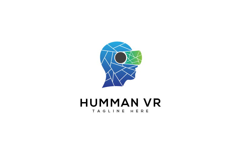 Download Шаблон логотипа "Humman VR Logo Template" / Humman VR Logo Template - Шаблон логотипа на тему графика 