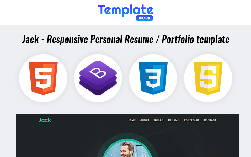 шаблон целевой страницы личного портфолио резюме
