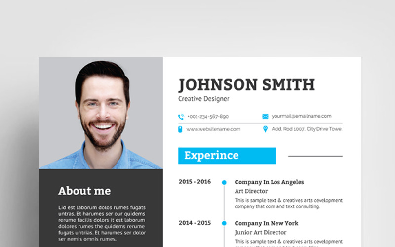Download Резюме "Johnson Smith Resume Template" / Johnson Smith Resume Template - Резюме на тему графика resume cv clean creative word infographic modern professional student mac pages manager template bankers doctors job seekers
