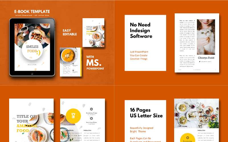 Modèle PowerPoint de présentation de livre électronique de recettes