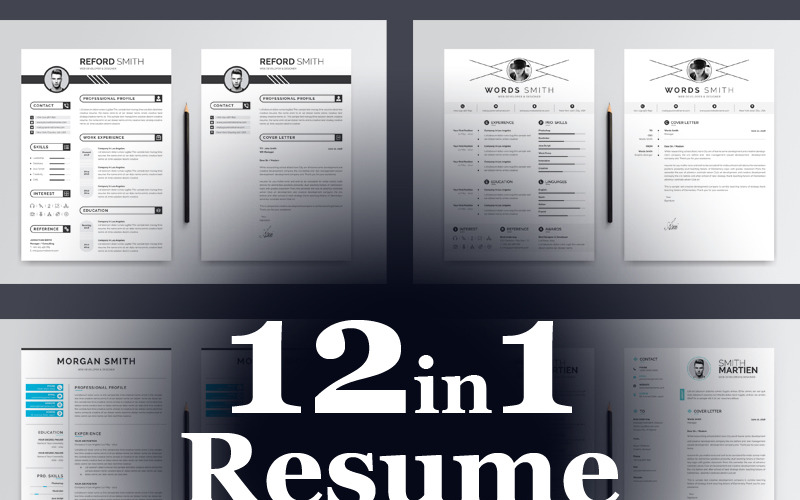 Download Резюме "Modern CV Bundle Resume Template" / Modern CV Bundle Resume Template - Резюме на тему графика resume bundle cv clean creative word infographic modern professional student mac pages manager template bankers doctors job seekers