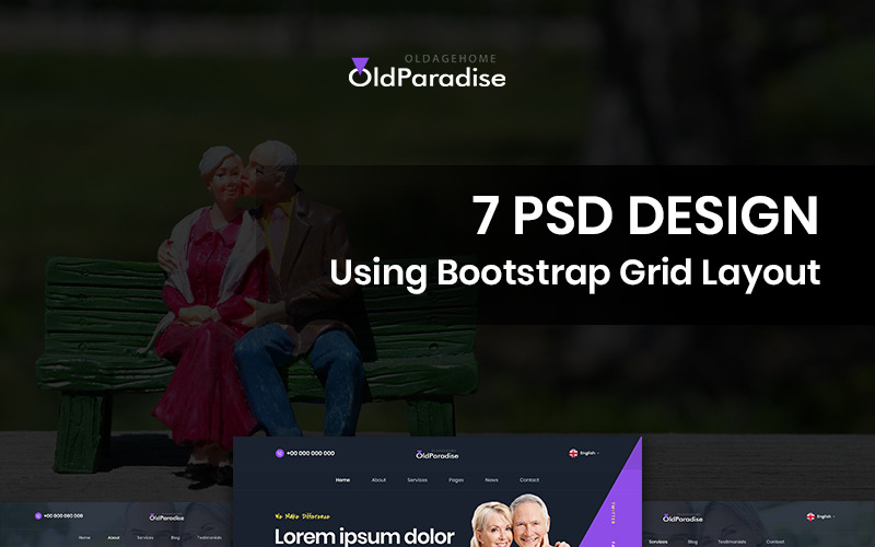 Download PSD шаблон "Old Paradise - Oldage Home PSD Template" / Old Paradise - Oldage Home PSD Template - PSD шаблон на тему уход за престарелыми old home theme template psd photoshop