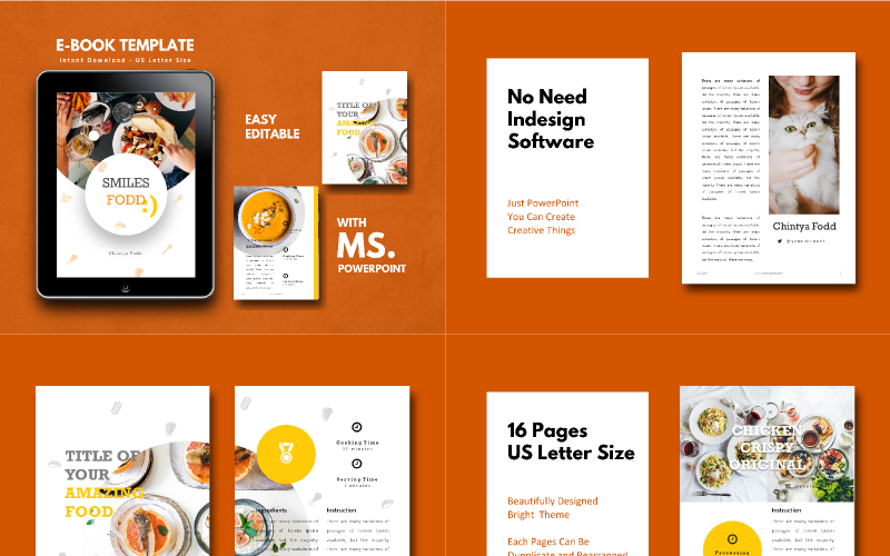 Vegan Cookbook eBook Cover Design Template Bundle Illustrator Vector EPS Photoshop Kindle Template eBook Instant Download